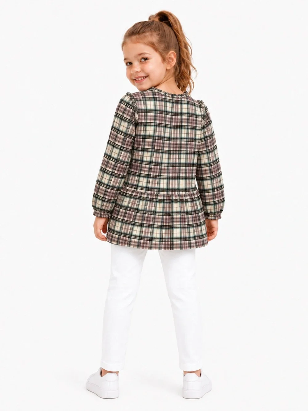 Baby Gap Girls Plaid Ruffle Peplum Tunic Blouse Size 3T